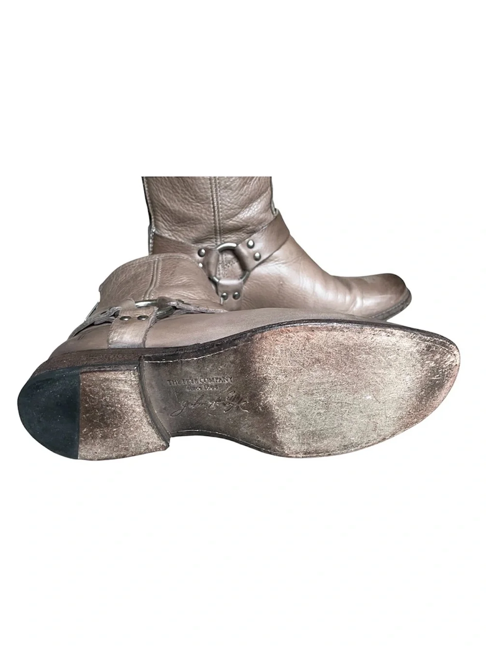 Frye Taupe Leather Harness Ankle Boots 9